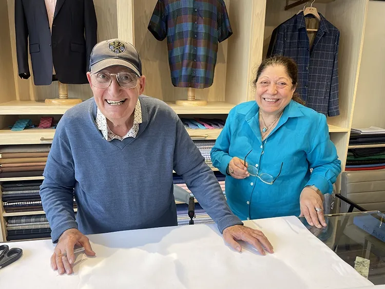 Mr. Alex and Claire together at the cutting table